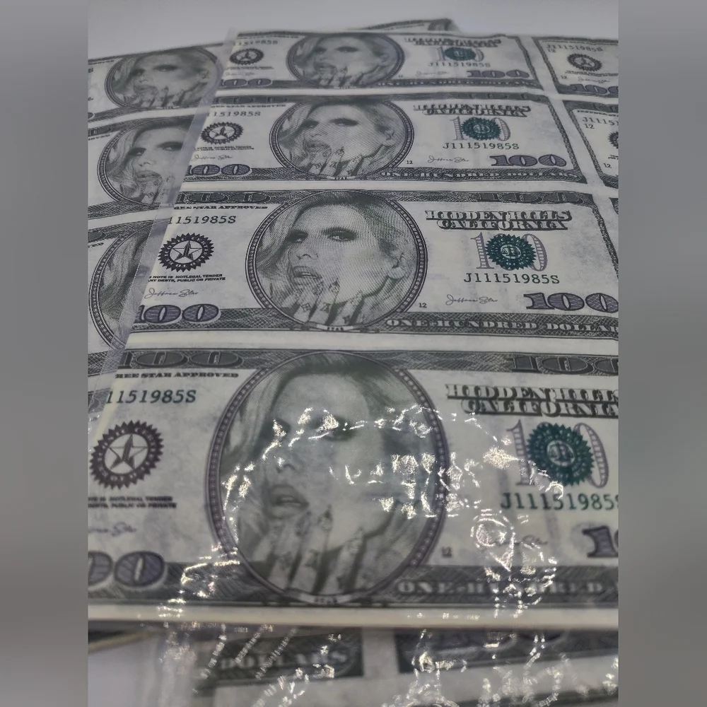 Jeffree Star Money Print Tissue Paper Set of Three (3) Sheets 29.5 x 19.8 Rare